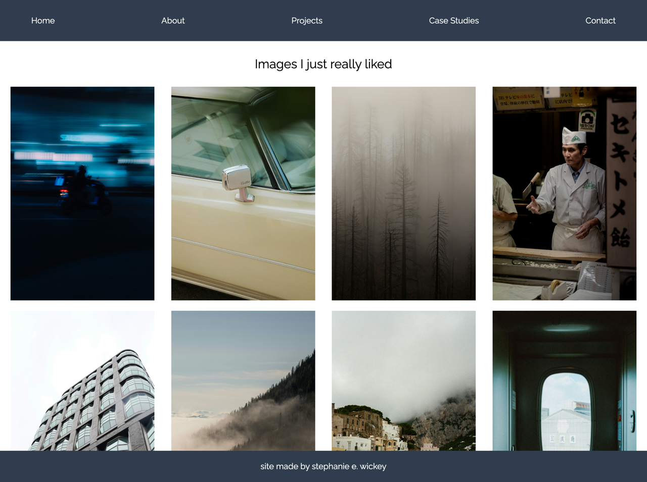 Image web page styled by flex third row of photos