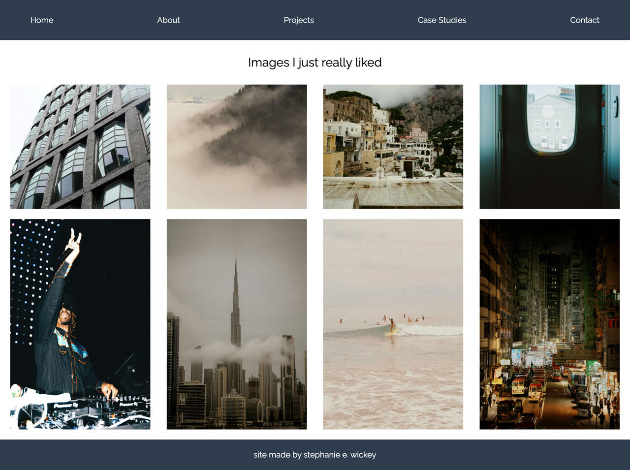 Image web page styled by flex fourth row of photos